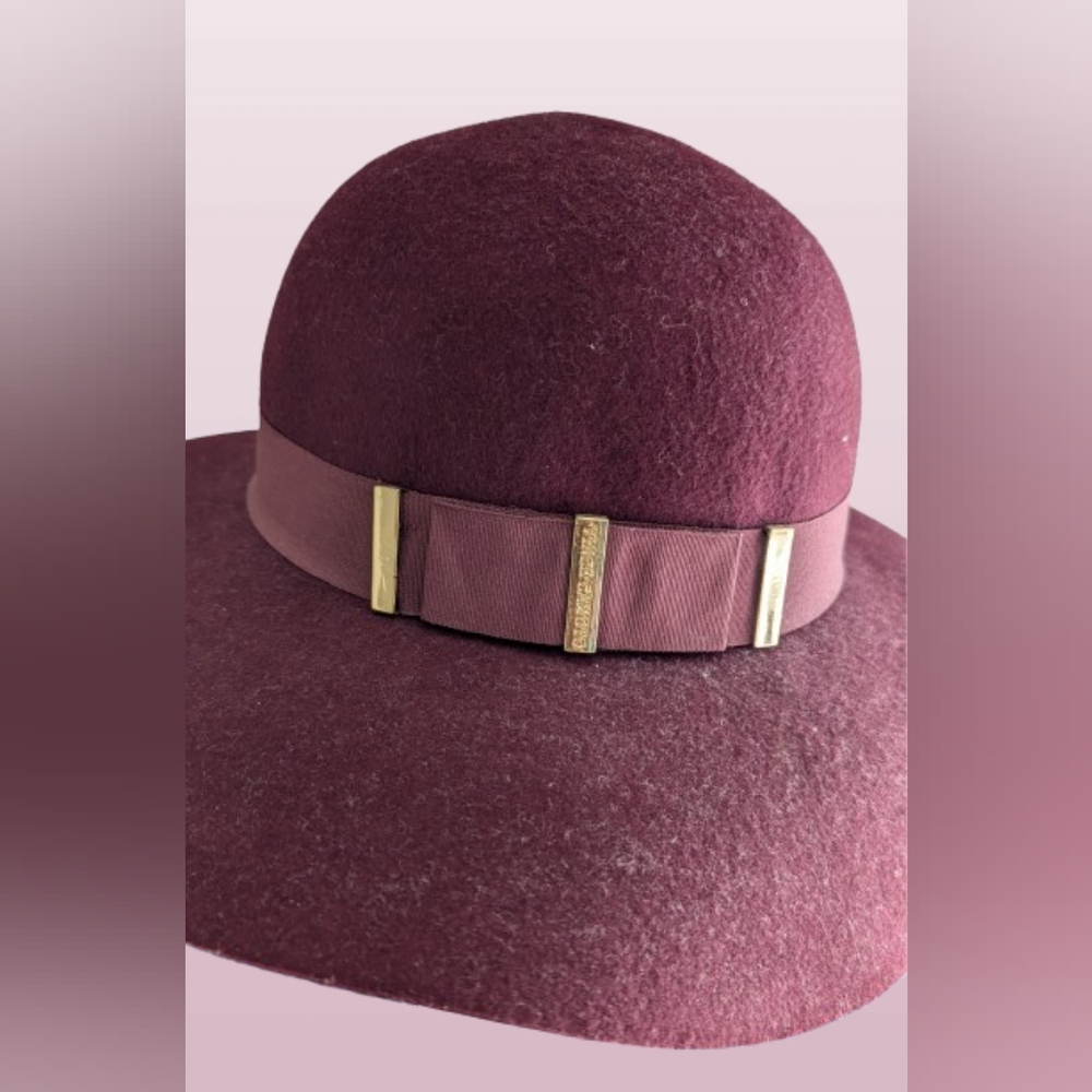 Vince Camuto, Wide Brim Felt/Wool Floppy Hat color Wine